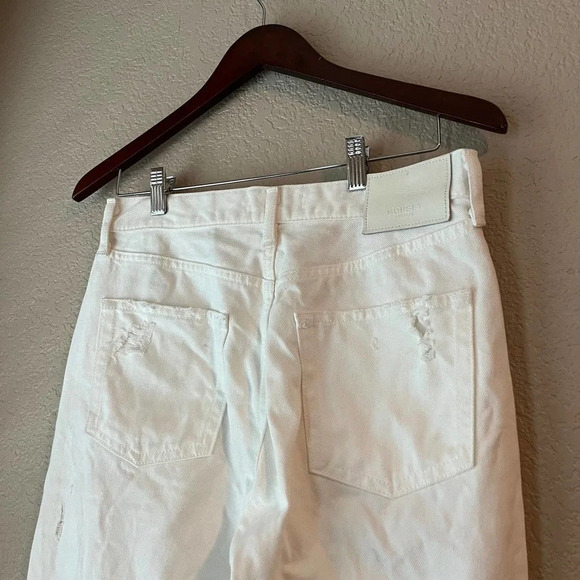 Moussy Vintage Distressed White Denim Jeans Button Fly Size 28 New NWT Raw Hem - Picture 7 of 12